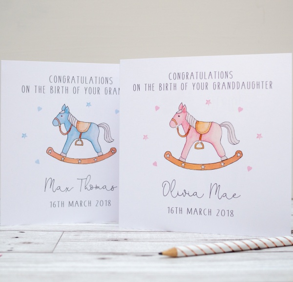 Personalised New Granddaughter Card - New Grandparents Card